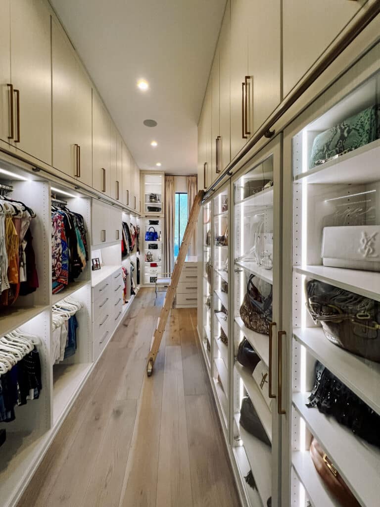 perfectly lit white closet