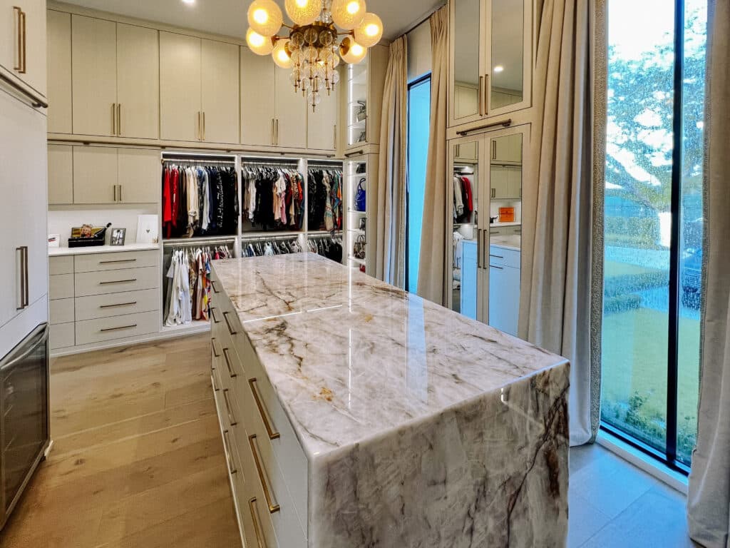 dream closet new orleans with marble island